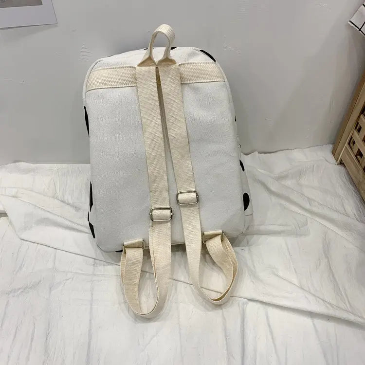 Cow Pattern Backpack For School Teenagers Girls Vintage Casual Bag