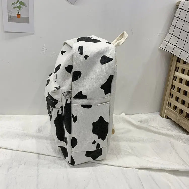 Cow Pattern Backpack For School Teenagers Girls Vintage Casual Bag