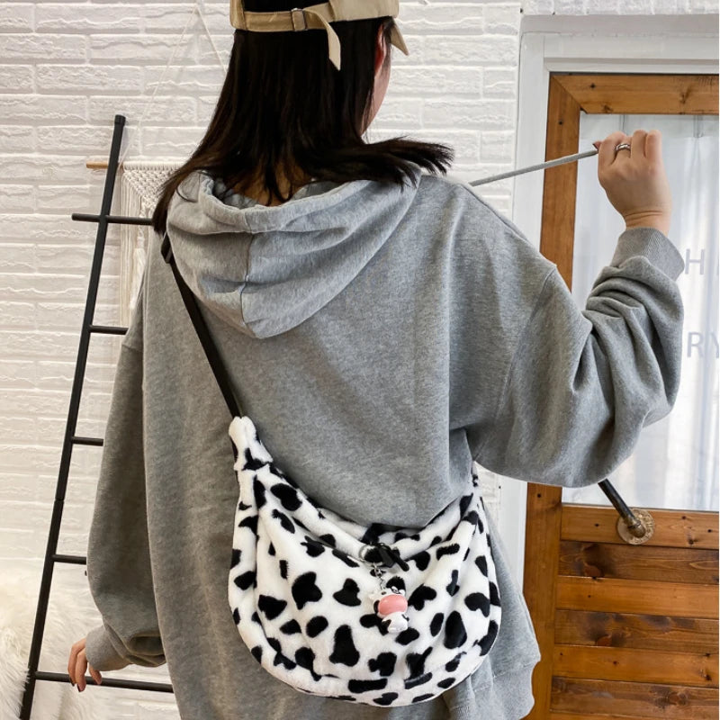 Cow Pattern Tote Handbag Large Capacity Shoulder Bag