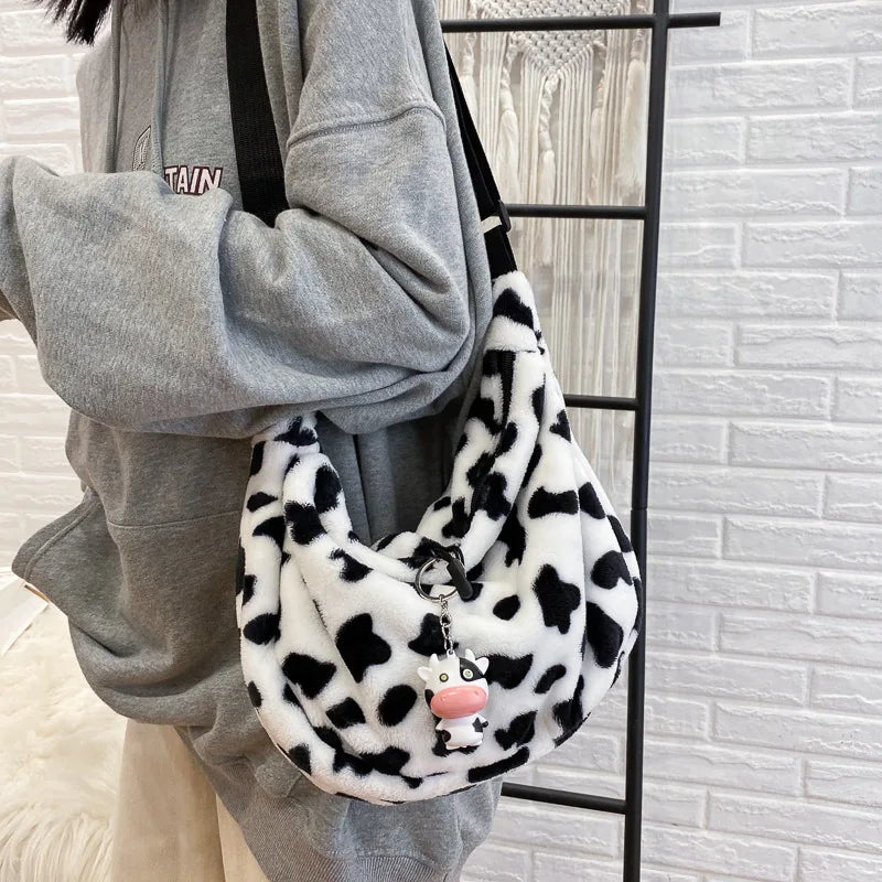 Cow Pattern Tote Handbag Large Capacity Shoulder Bag