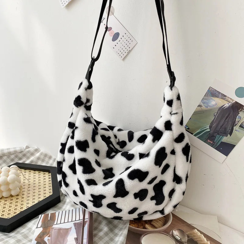 Cow Pattern Tote Handbag Large Capacity Shoulder Bag