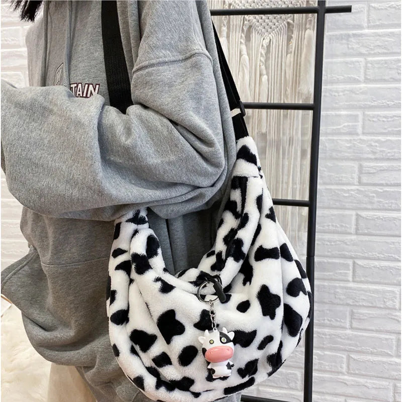 Cow Pattern Women Tote Shoulder Bag Large Capacity Handbag