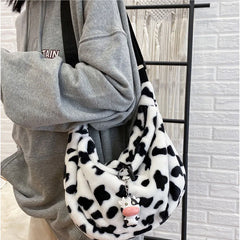 Cow Pattern Women Tote Shoulder Bag Large Capacity Handbag