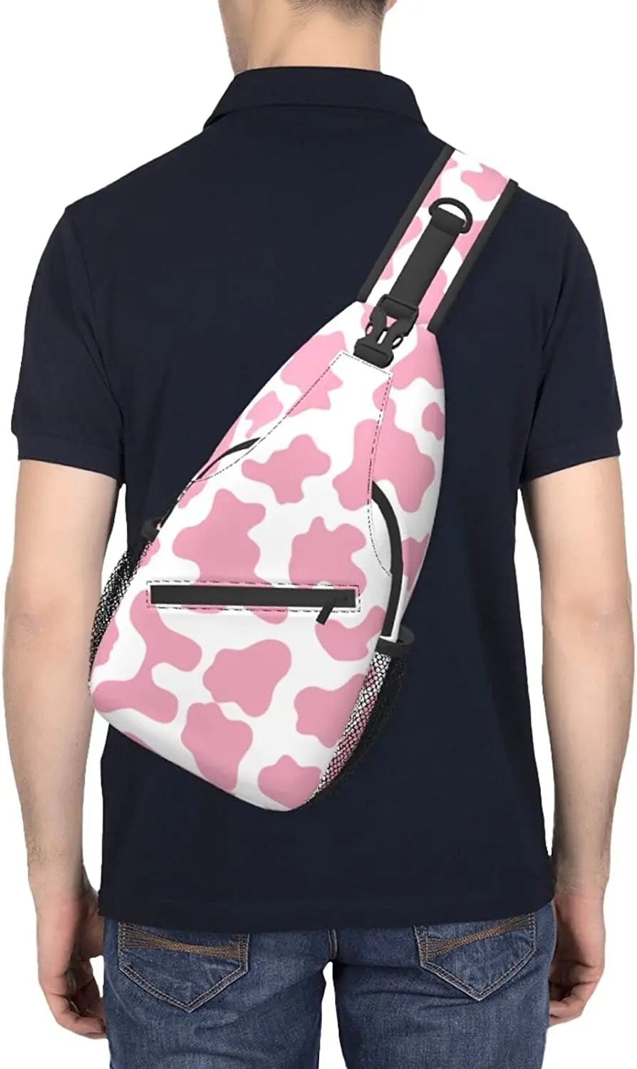Cow Print Sling Bag Crossbody Backpack Hiking Travel Daypack Chest Bag