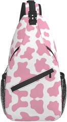 Cow Print Sling Bag Crossbody Backpack Hiking Travel Daypack Chest Bag