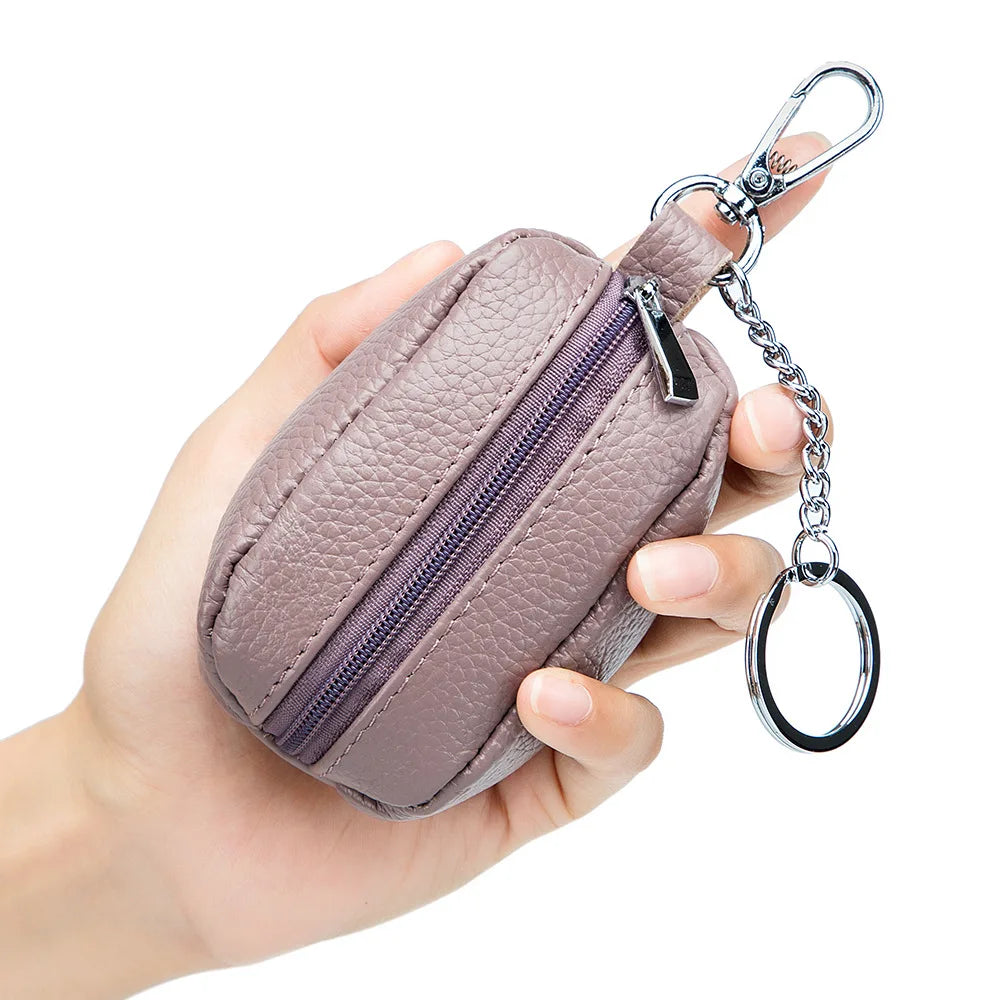 Cow Split Leather Key Holder House Keychain Bag Organizer Car Key Case Pouch