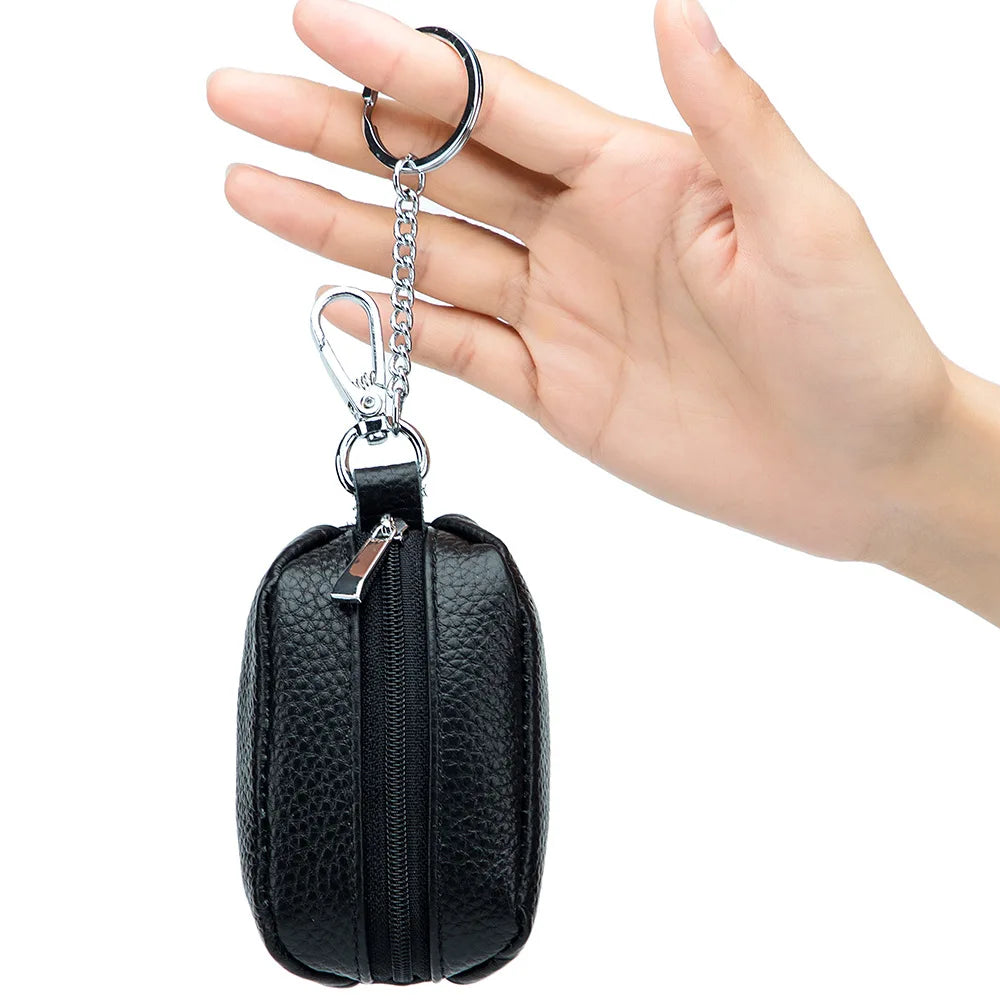Cow Split Leather Key Holder House Keychain Bag Organizer Car Key Case Pouch