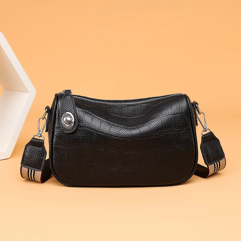 Yellow Cowhide Leather Crossbody Bag for Women Summer Handbag and Purses