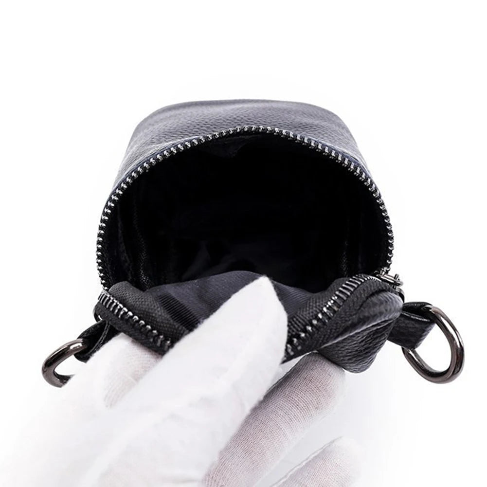 Cowhide Leather Messenger Bags Mini Women Messenger Handbag Zipper Strap Sling