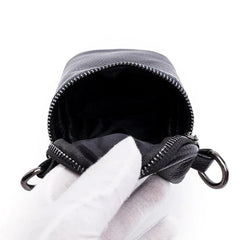 Cowhide Leather Messenger Bags Mini Women Messenger Handbag Zipper Strap Sling