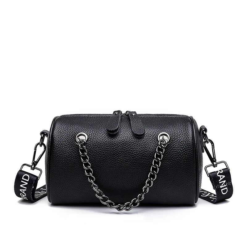 Cowhide Crossbody Bag With Handle For Women Shoulder Bag Female Handbags Purses