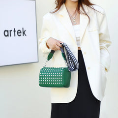 Cowhide Messenger Bags Small Square Bag Leather Women Makeup Bag Women Bags Diam