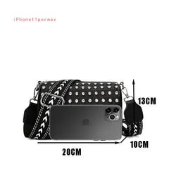 Cowhide Messenger Bags Small Square Bag Leather Women Makeup Bag Women Bags Diam