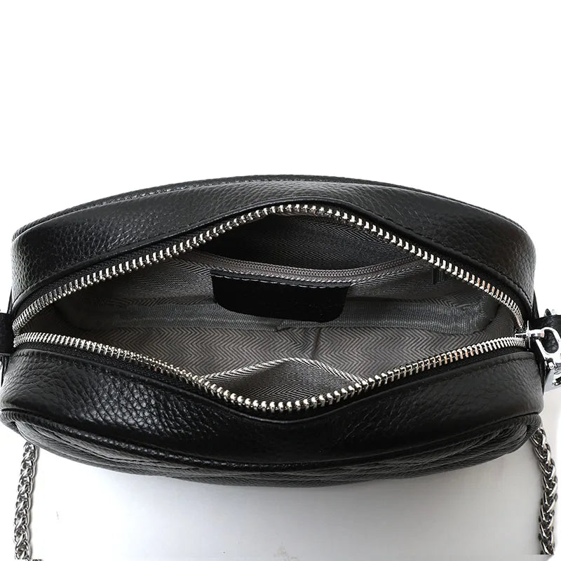 Cowhide Messenger Bags Small square bag Leather Women Handbags