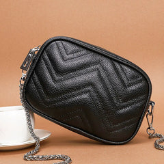 Cowhide Messenger Bags Small square bag Leather Women Handbags