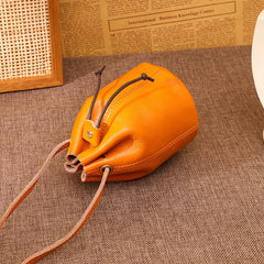 Cowhide Small Crossbody Bags Soft Leather Mini Bucket Shoulder Messenger