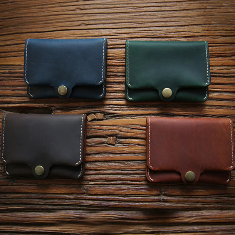 Crazy Horse Leather Men Wallets Retro Small Purse Cow Leather