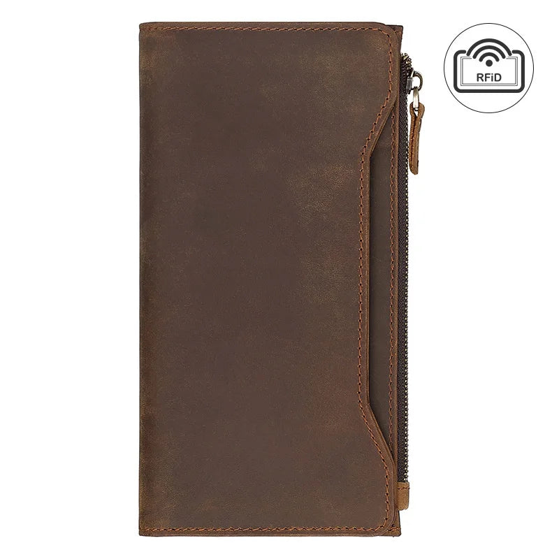 Men's Crazy Horse Leather Wallet with RFID Shield