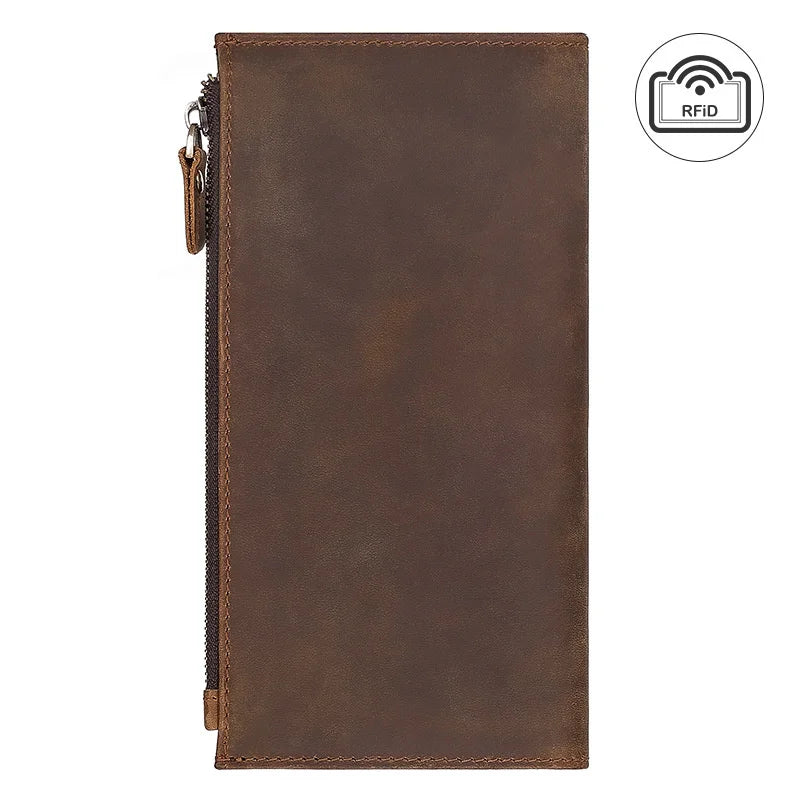Men's Crazy Horse Leather Wallet with RFID Shield