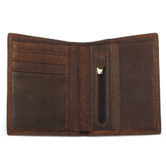 Stylish Crazy Horse Leather Wallet for Men Crocodile Style