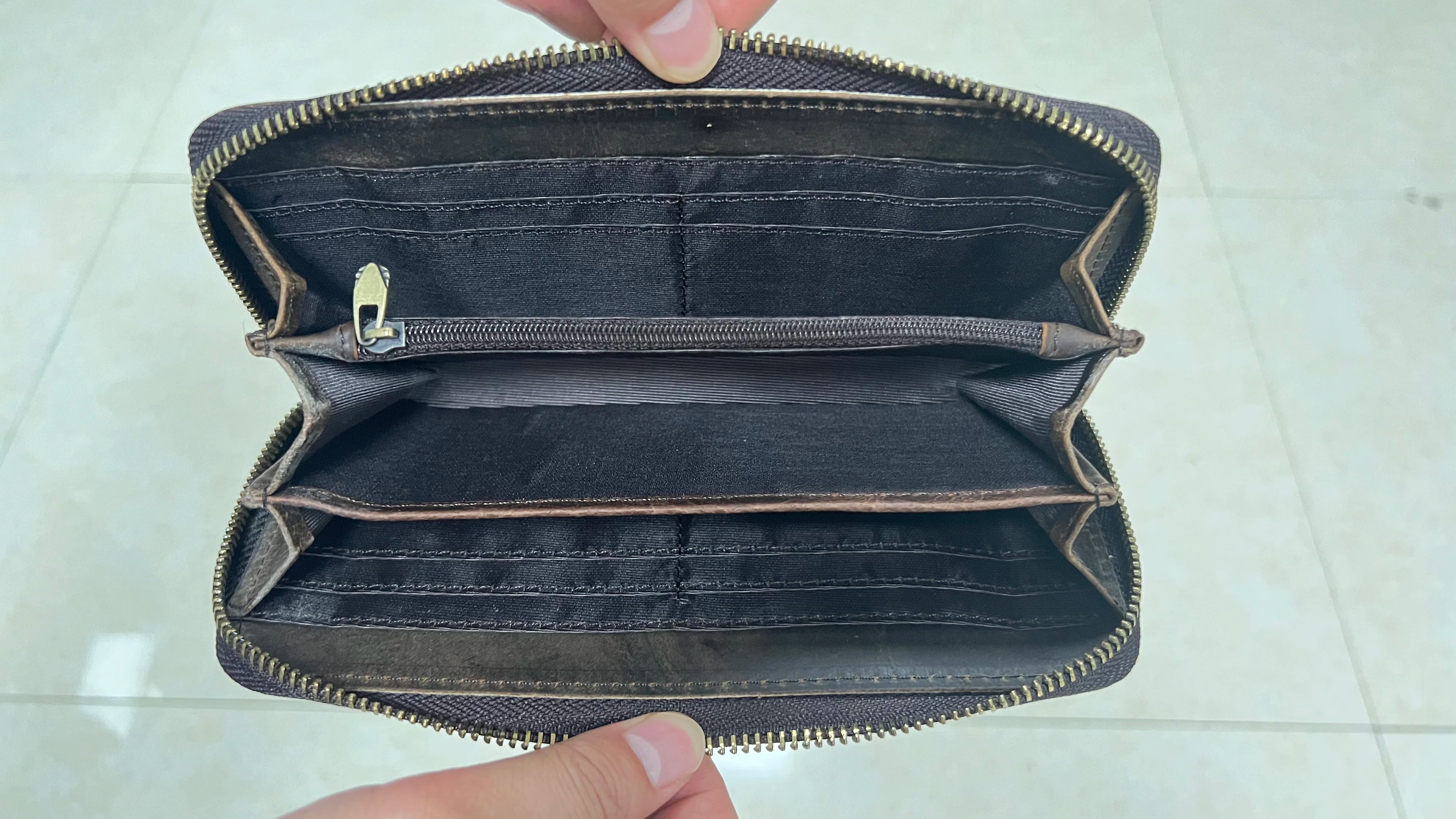 Crazy Horse Leather Men Wallet Vintage Clutch Brown Purse Money Bag