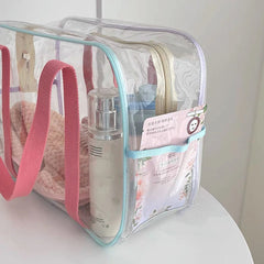 Cream Large-capacity PVC Swimming Beach Bag