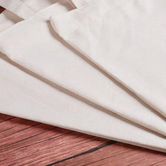 Creamy Plain Shoulder Tote High Capacity Cotton Canvas Bag