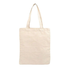 Creamy Plain Shoulder Tote High Capacity Cotton Canvas Bag