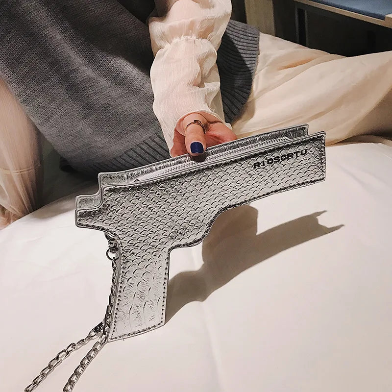 Gun Shape Crossbody Bag Funny Chain Women Shoulder Purse