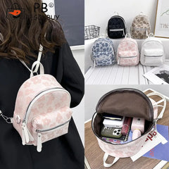 Flower Nylon Travel Backpack for Student School