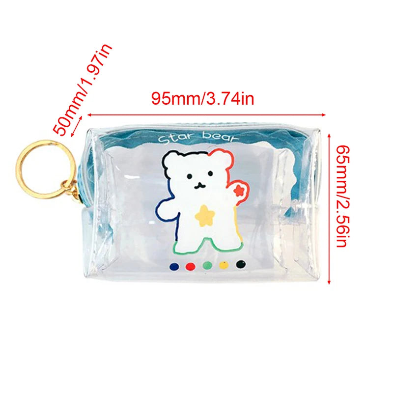 Transparent Girls Coin Purse PVC Zipper Change Purse Women Mini Lipstick Wallet