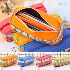 Animal Bus Pencil Case Canvas Stationery Box Student Stationery