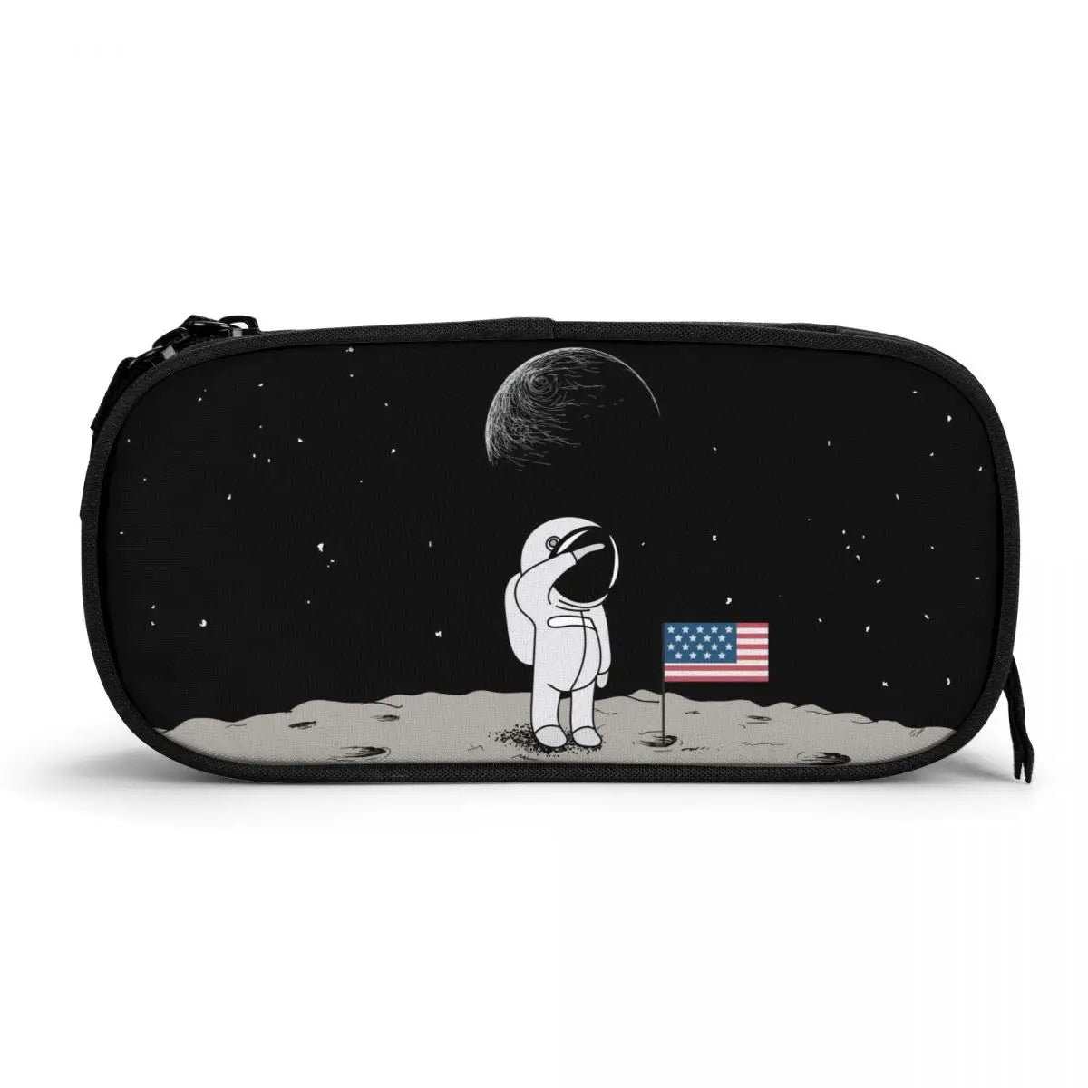 Cartoon Astronaut Print Pen Pencil Case Cover Bag for Students