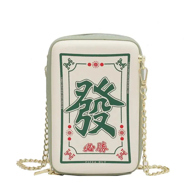 Chinese Mahjong Crossbody Bag Women Chain Shoulder Messenger Bag