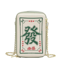 Chinese Mahjong Crossbody Bag Women Chain Shoulder Messenger Bag