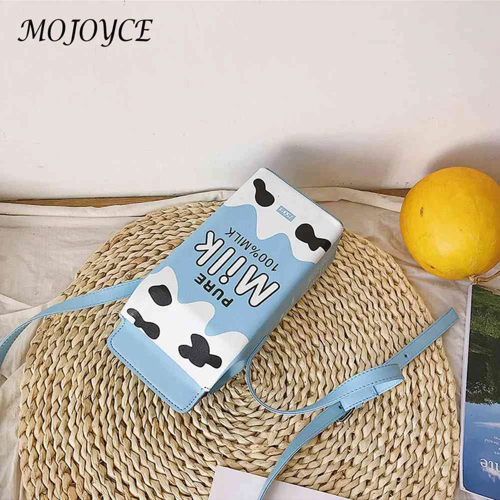Banana Milk Box Leather Shoulder Crossbody Bag for Lady Girls