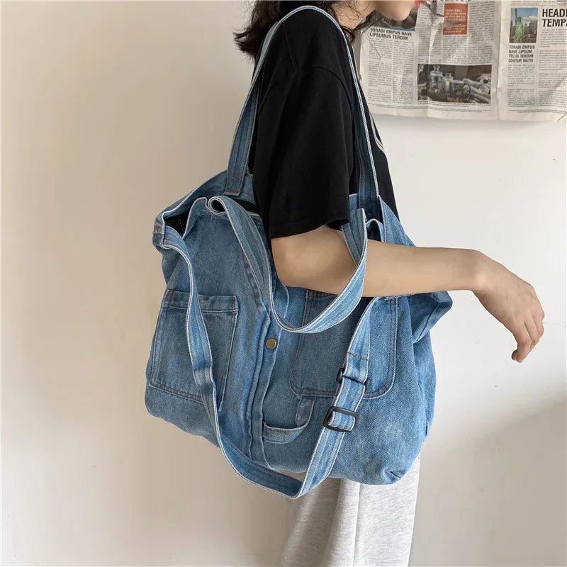 Denim Women Shoulder Bag Large Capacity Messenger Bags