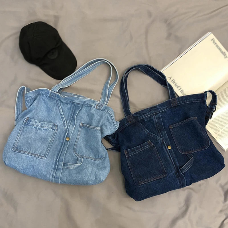 Denim Women Shoulder Bag Handbags Girls Large Capacity Messenger Bags