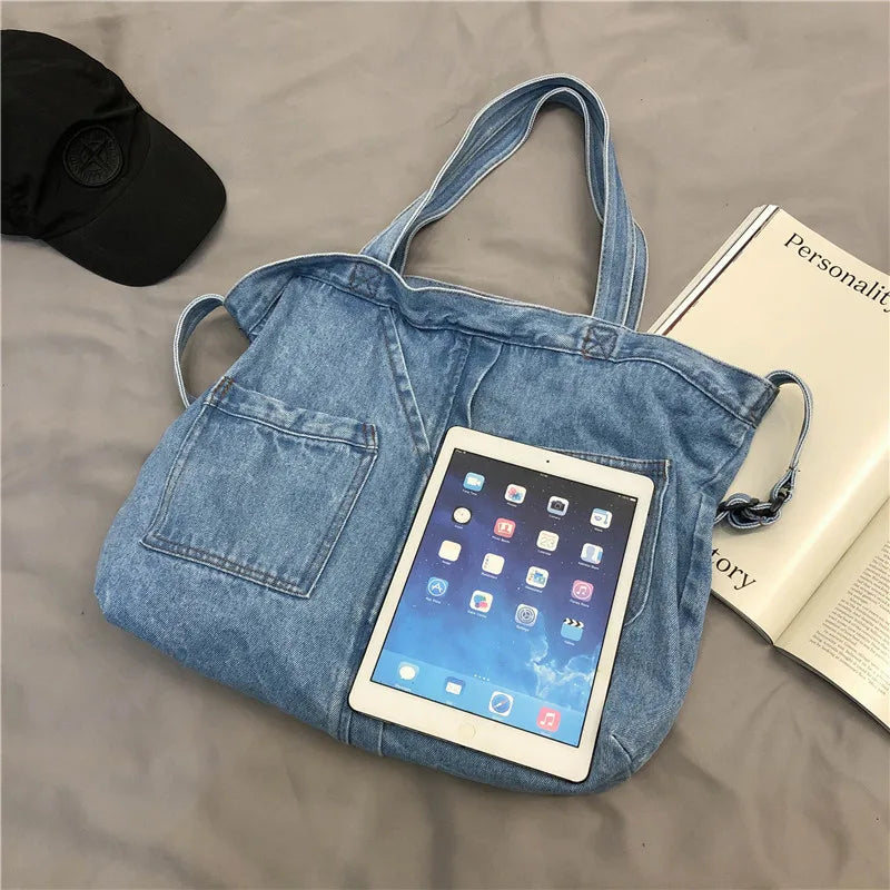 Denim Women Shoulder Bag Handbags Girls Large Capacity Messenger Bags
