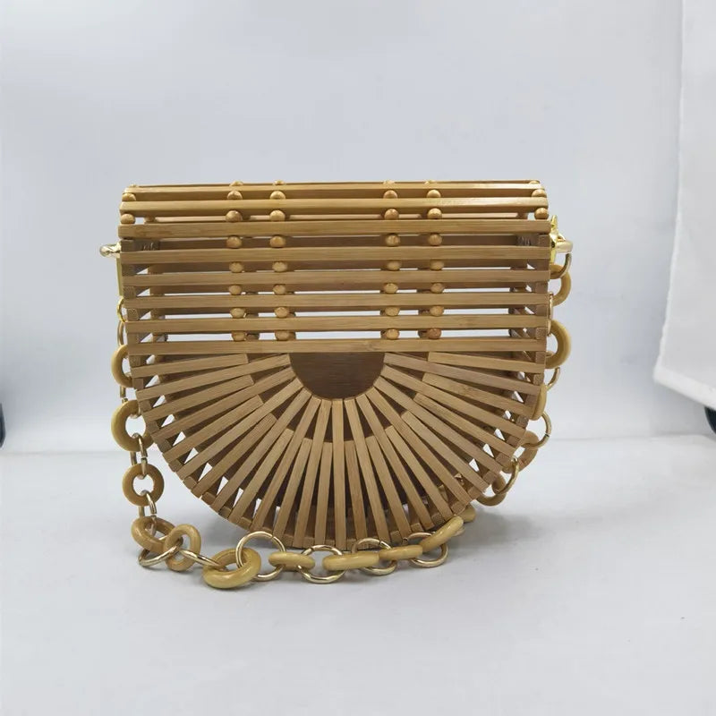 Hollow Bamboo Root Bracelet Weaving Flip Phone Bag