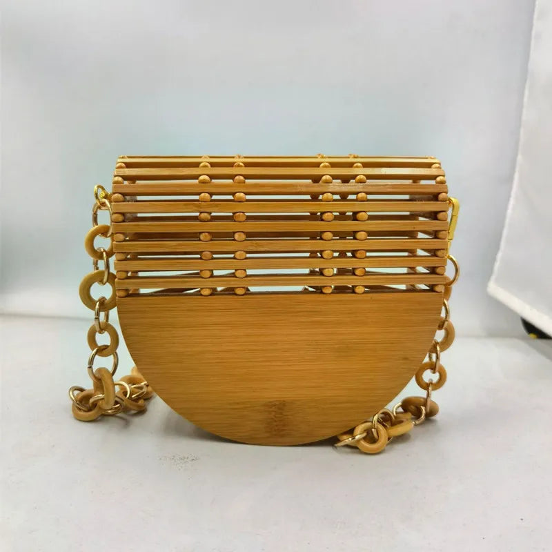 Hollow Bamboo Root Bracelet Weaving Flip Phone Bag