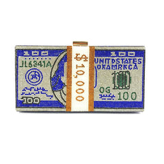 Rhinestone Money Clutch Purse - 10000 Dollars Stack Bags