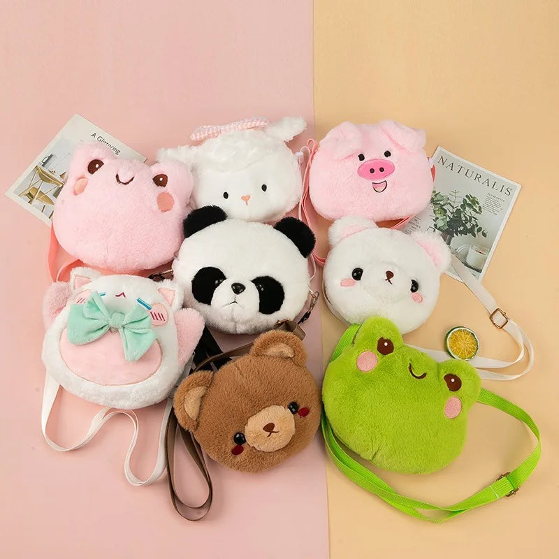 Funny Frog Plush Shoulder Bag Girl Cartoon Key Bag Small Doll Bag