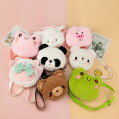 Funny Frog Plush Shoulder Bag Girl Cartoon Key Bag Small Doll Bag