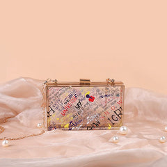 Graffiti Print Transparent Mini Shoulder Bag