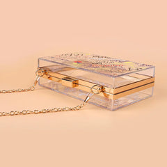 Graffiti Print Transparent Mini Shoulder Bag