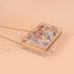Graffiti Print Transparent Mini Shoulder Bag