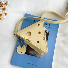 Creative Hole Cheese Shape Crossbody Bag for Women Mini Shoulder Bag
