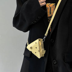 Creative Hole Cheese Shape Crossbody Bag for Women Mini Shoulder Bag