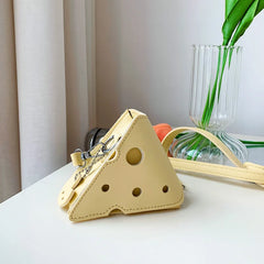 Creative Hole Cheese Shape Crossbody Bag for Women Mini Shoulder Bag
